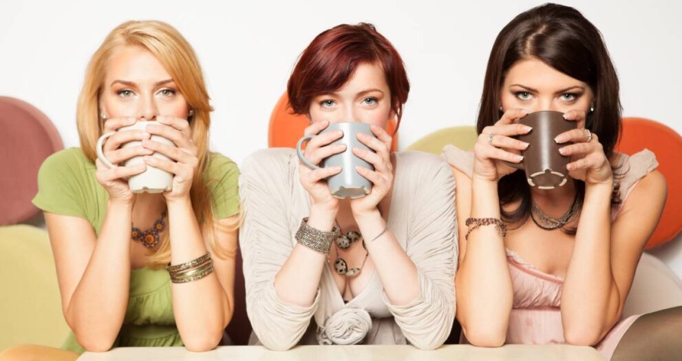 women drinking coffee
