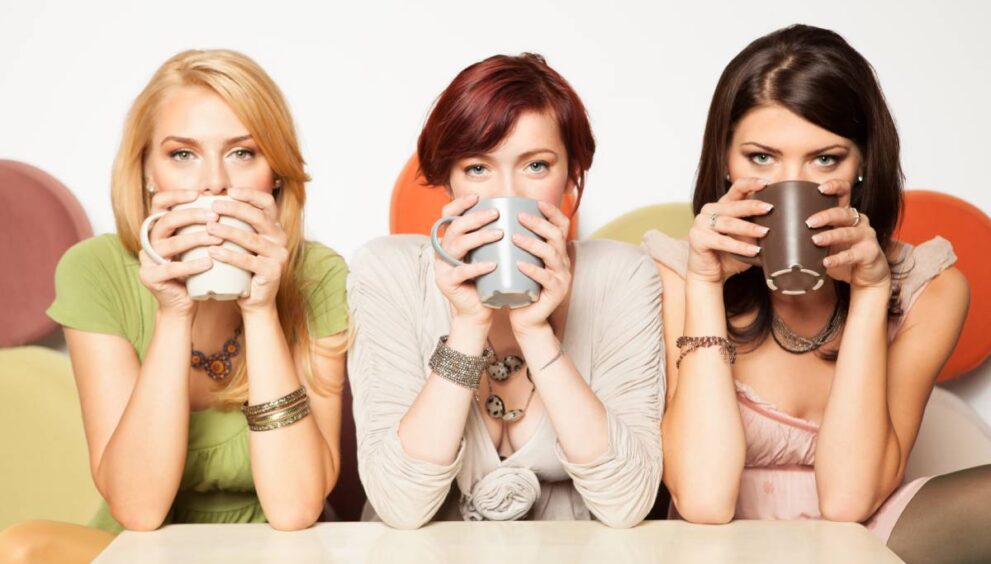 women drinking coffee